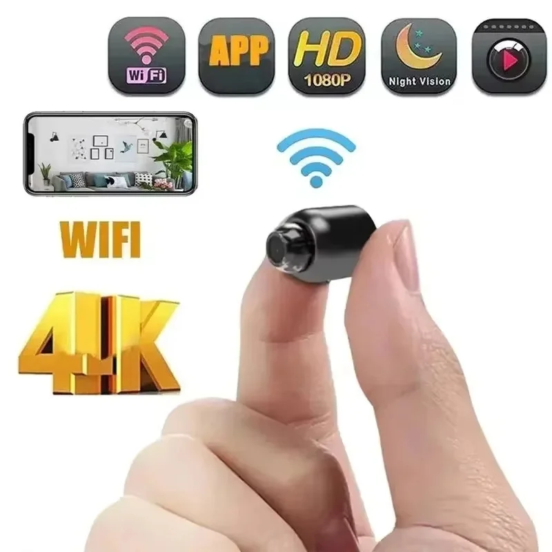 Mini Caméra WiFi Vision Nocturne 1080p – Ultra Discrète, Détection de Mouvement